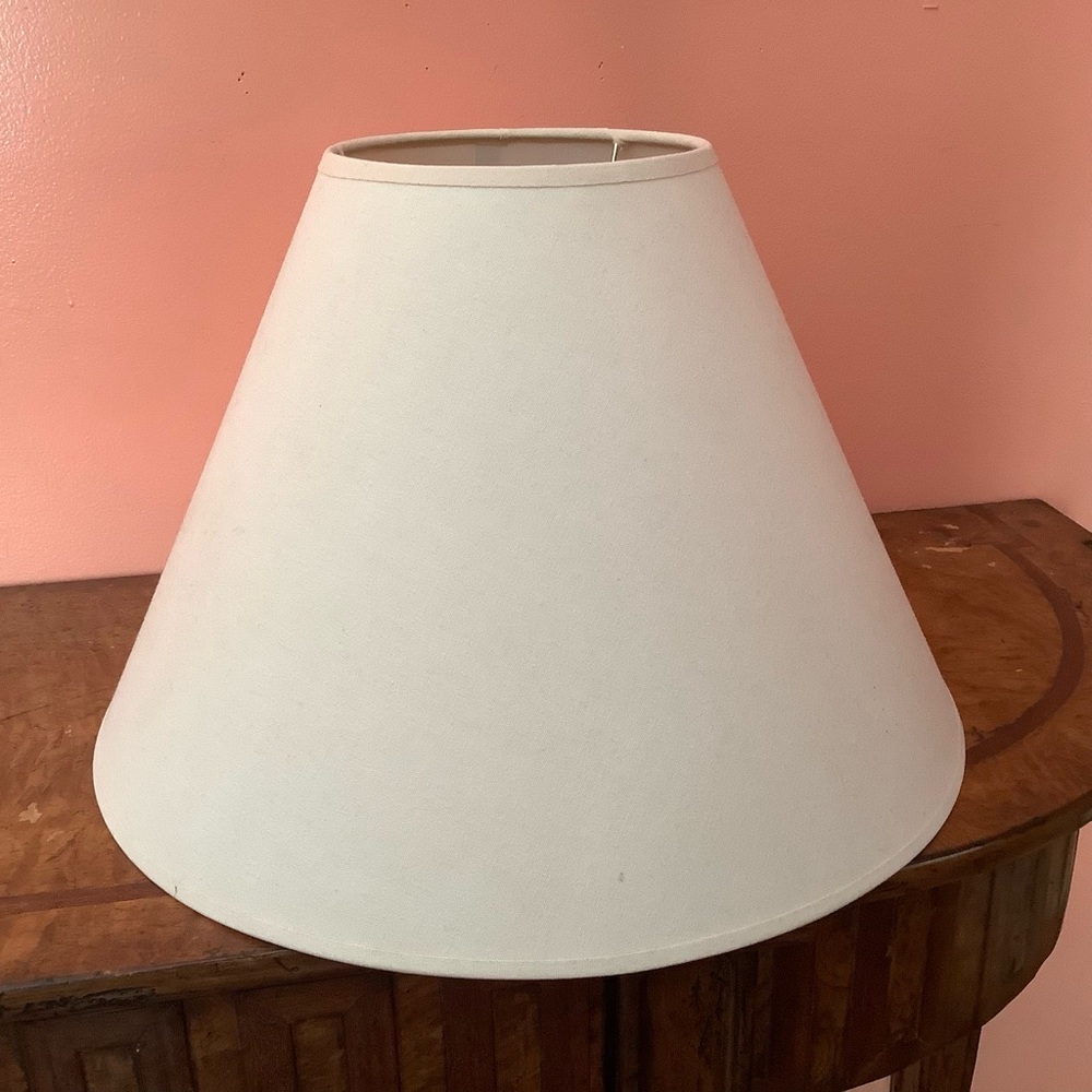 Table Lamp Cone  Shade 11 3/4” High X Bottom 18” X 7” Top Fabric Plastic Liner